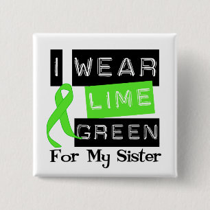 Lymphoma Lime Green Ribbon Sister Button