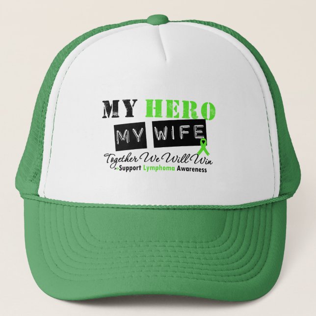 LYMPHOMA mein Held Meine Ehefrau, wir werden gewin Truckerkappe (Vorderseite)