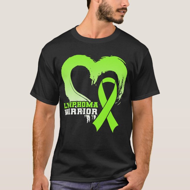 Lymphoma Warrior Awareness Heart T-Shirt (Vorderseite)