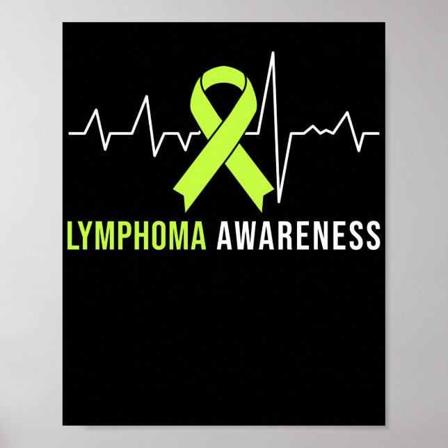 Lymphomen Bewusstsein Herzschlag Poster (Vorne)