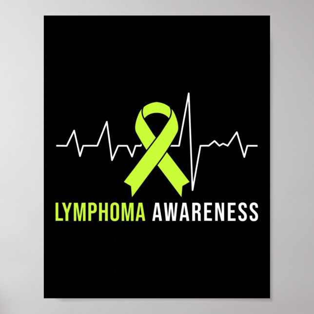 Lymphomen Bewusstsein Herzschlag Poster (Vorne)