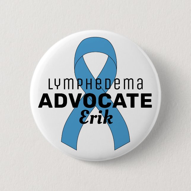 Lymphoödem Advocate Ribbon weiße Taste Button (Vorderseite)