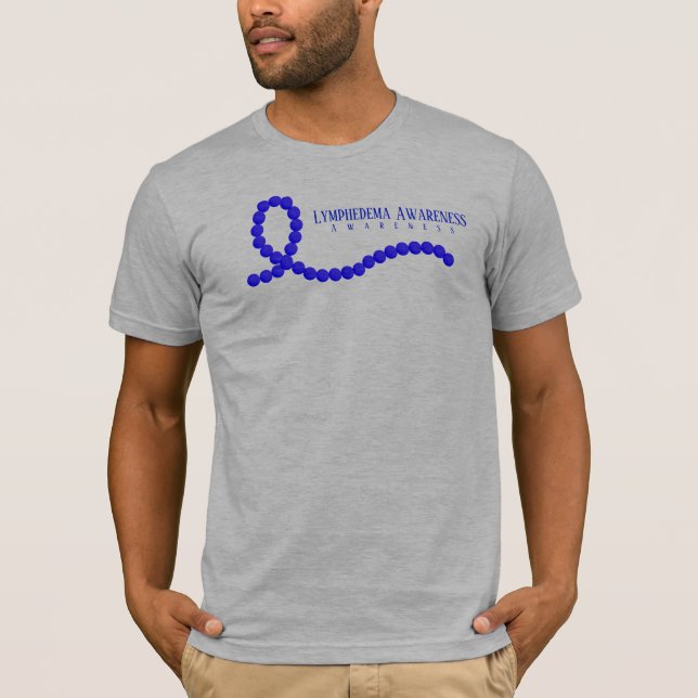 Lymphoödem Sensibilisierung Blauer Ribbon Beads T-Shirt (Vorderseite)