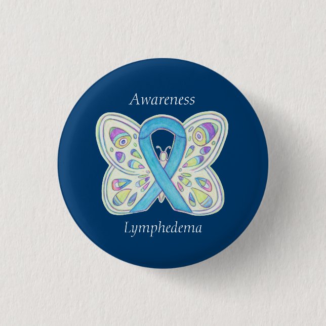 Lymphoödem Sensibilisierungsband Butterfly Custom  Button (Vorderseite)