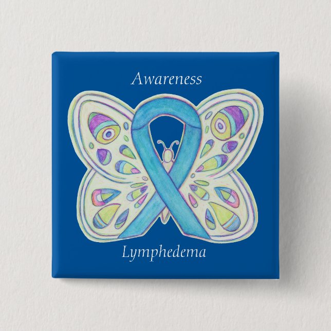 Lymphoödem Sensibilisierungsband Butterfly Custom  Button (Vorderseite)