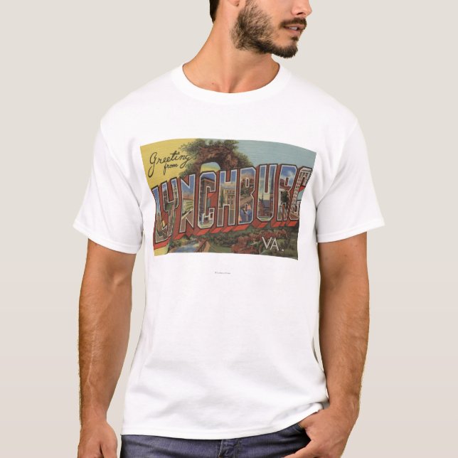 Lynchburg, Virginia - große Buchstabe-Szenen T-Shirt (Vorderseite)