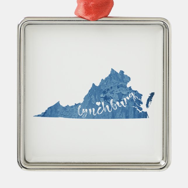 Lynchburg Virginia Wood Grain Ornament Aus Metall (Vorne)
