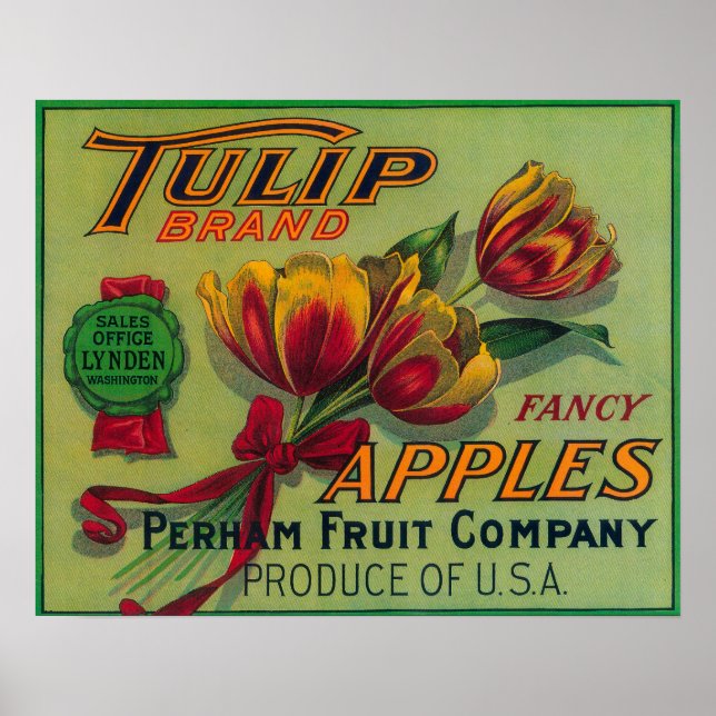 Lynden, Washington Tulip Apple Crate Label Poster (Vorne)