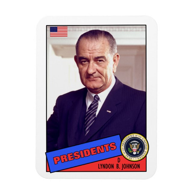 Lyndon B. Johnson Baseball Card Magnet (Vertikal)