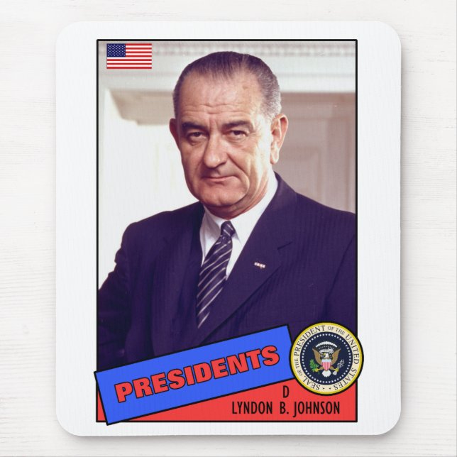Lyndon B. Johnson Baseball Card Mousepad (Vorne)