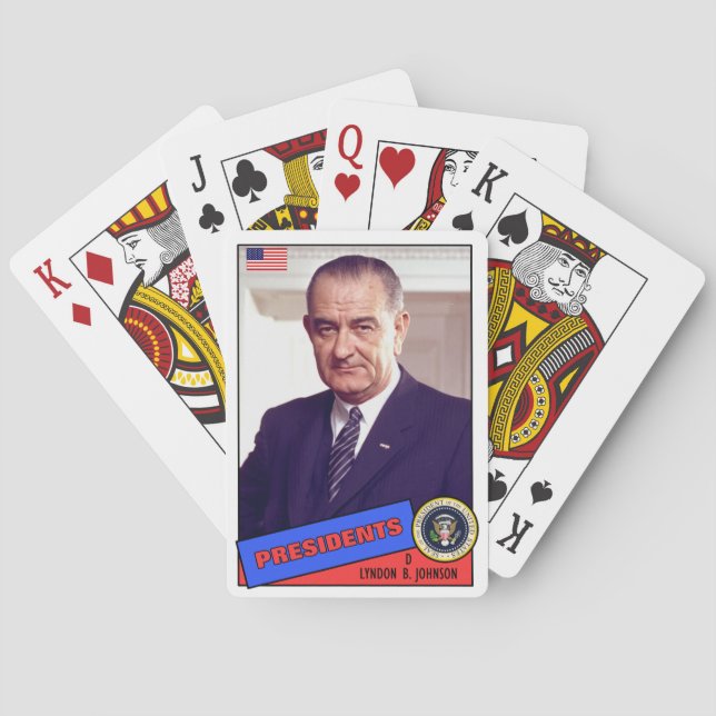 Lyndon B. Johnson Baseball Card Spielkarten (Rückseite)