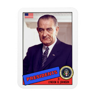 Lyndon B. Johnson-Baseballkarte Magnet