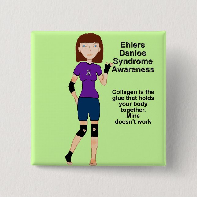 Lyndon Ehlers Danlos Syndrom-Bewusstseinsknopf Button (Vorderseite)