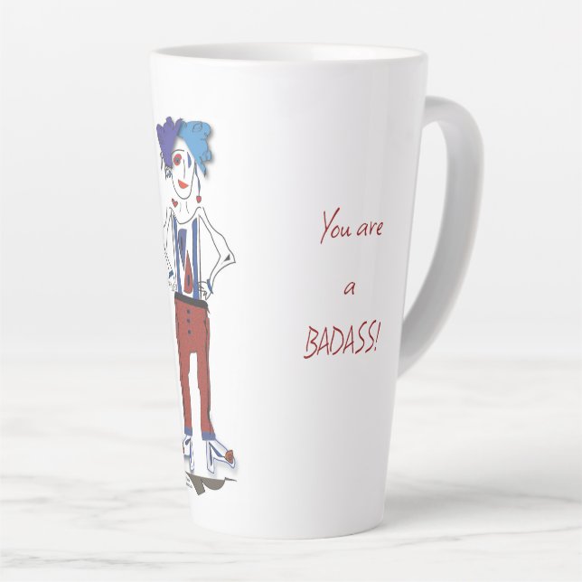 'Lyndsey' - Du bist ein Badass! Latte Tasse (Rechte Ecke)