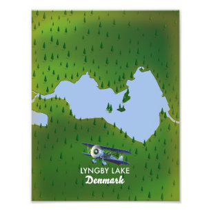 Lyngby Lake Denmark Karte Fotodruck