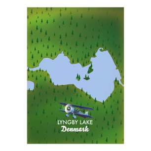 Lyngby-See Dänemark Karte Fotodruck