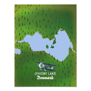 Lyngby-See Dänemark Karte Fotodruck