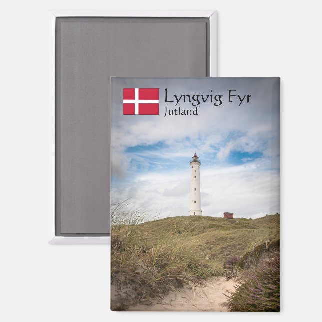 Lyngvig Lighthouse Souvenir Magnet (Vorderseite/Rückseite)