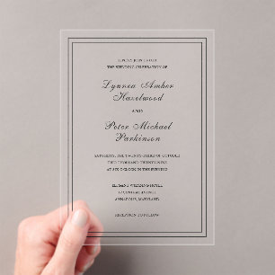 Lynnea Simple Elegant Wedding Acryleinladungen