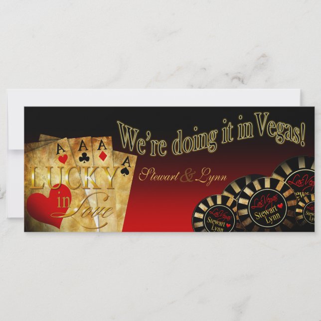 Lynn's METALLIC ICE Las Vegas Deluxe Wedding Einladung (Vorderseite)