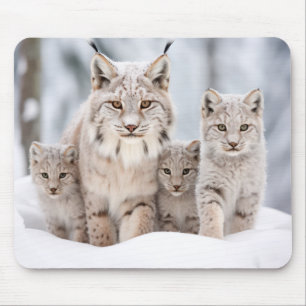 Lynx Animal Family Wandering Nature Mousepad