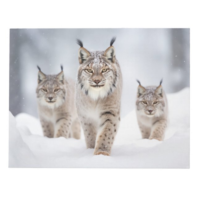 Lynx Animal Family Wandering Nature Notizblock (Vorderseite)