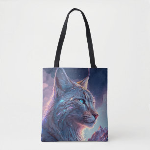 Lynx Animal Portrait Painting Wildlife Outdoor Tasche