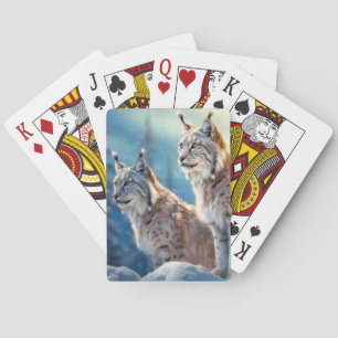 Lynx Animal Wildlife Wilder Wilder Maler Spielkarten