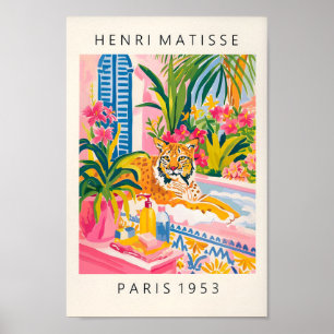 Lynx in Bathtub Funny Poster, MatisArt Print, B Poster