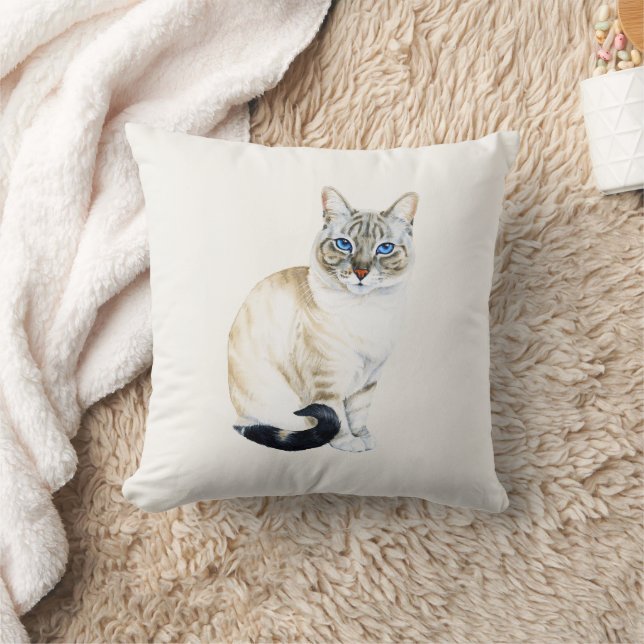 Lynx Point Siamese Cat Personalisiert Kissen (Decke)