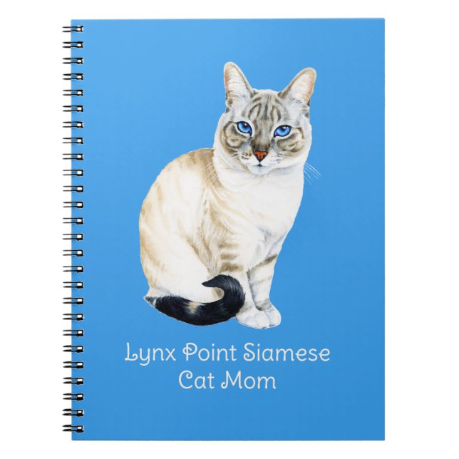 Lynx Point Siamese Cat Watercolor Notizblock (Vorderseite)