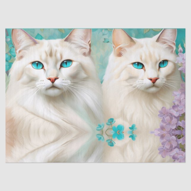Lynx Point Siamese Portrait Art Seidenpapier (Vorderseite)