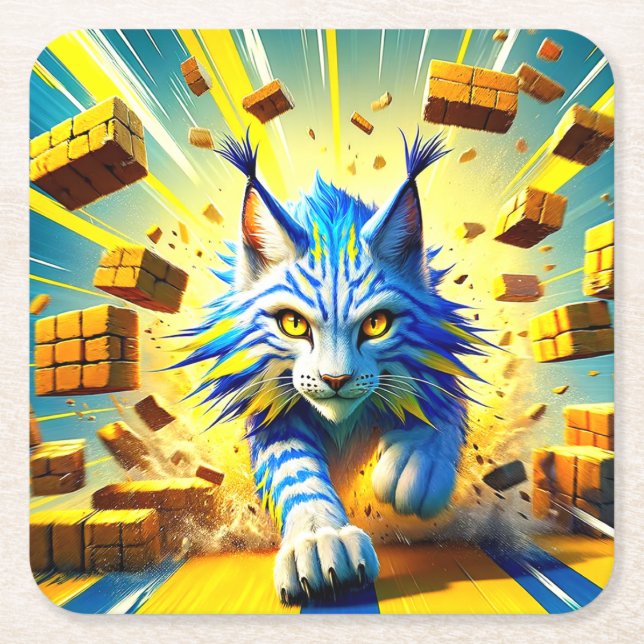 Lynx Rechteckiger Pappuntersetzer (Vorderseite)