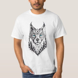 Lynx Wild Animal Nature Illustration Art Tattoo T-Shirt
