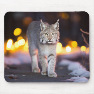 Lynx Wildlife Animal auf der Straße im Freien Mousepad