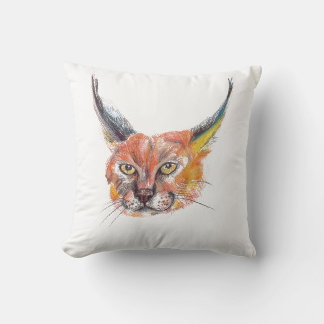Lynxs Portrait Throw Cushion Kissen (Vorderseite)