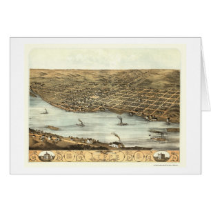 Lyon, carte panoramique d'IA - 1868