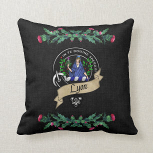 Lyon Clan Abzeichen & Tartan Thistle Kissen