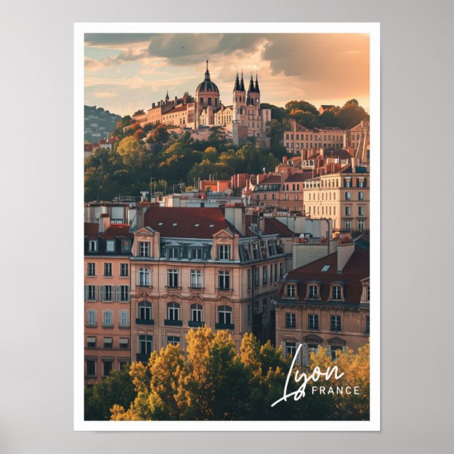 Lyon France Art ist berühmter Ort Poster (Vorne)