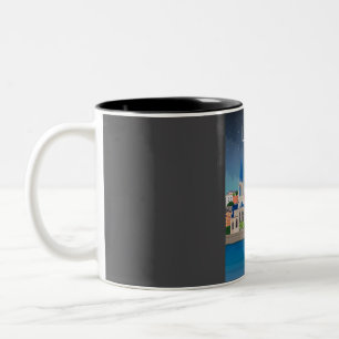Lyon France Vintag Minimal Retro Travel Poster Zweifarbige Tasse