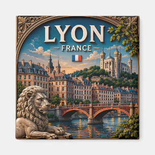 🏛️ Lyon Frankreich Historisches Altstadt Flussufe Magnet