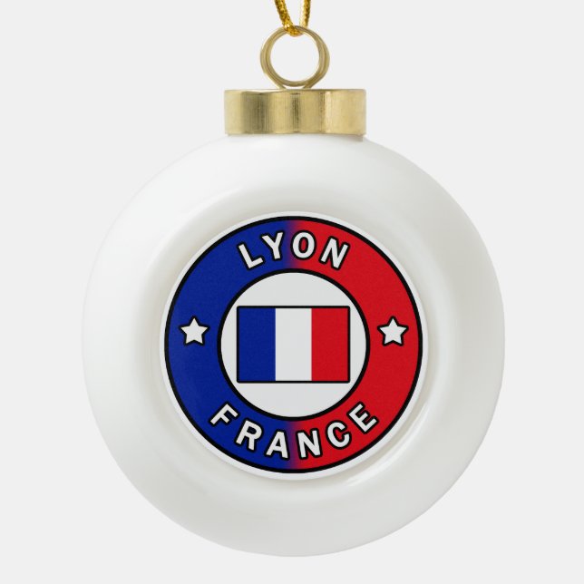 Lyon Frankreich Keramik Kugel-Ornament (Vorderseite)