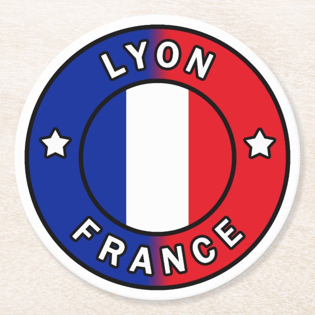 Lyon Frankreich Runder Pappuntersetzer (Vorderseite)