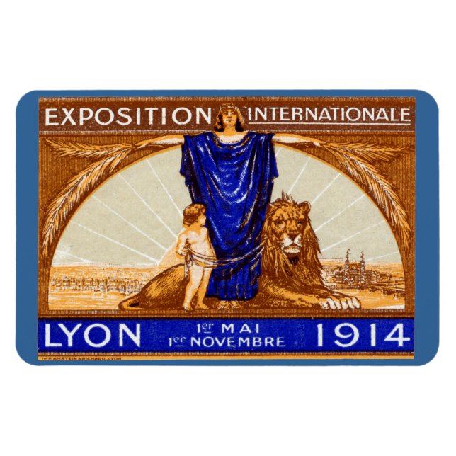 Lyon International Expo Poster 1914 Magnet (Horizontal)