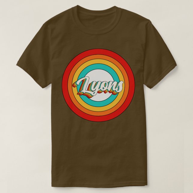 Lyon Name Shirt Vintag Lyons Circle (Design vorne)