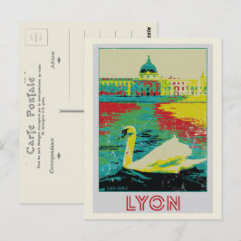 Lyon Rhône Illustration Frankreich Postkarte