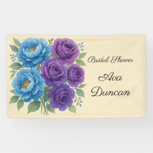 Lyons Blaue Pfingstrose und Feige Lila Rosen Braus Banner