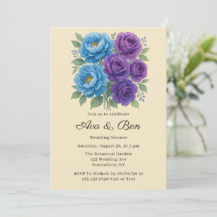 Lyons Blue Peony & Fig Lila Rose Polterabend Einladung
