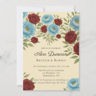 Lyons Blue Peony & Rote Rosen Brunch & Bubbly Einladung