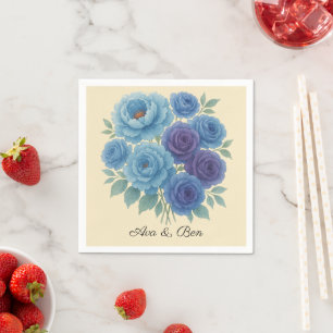 Lyons Blue Peony und Fig Lila Rose Hochzeit Serviette